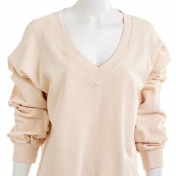 Oak + Fort Women’s Cream V Neck Sweatshirt - S - Picture 1 of 4